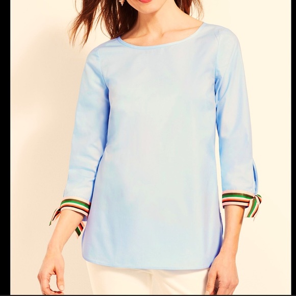 NWOT Talbots Grosgrain-Ribbon-Tie Top, size Small - Picture 1 of 7